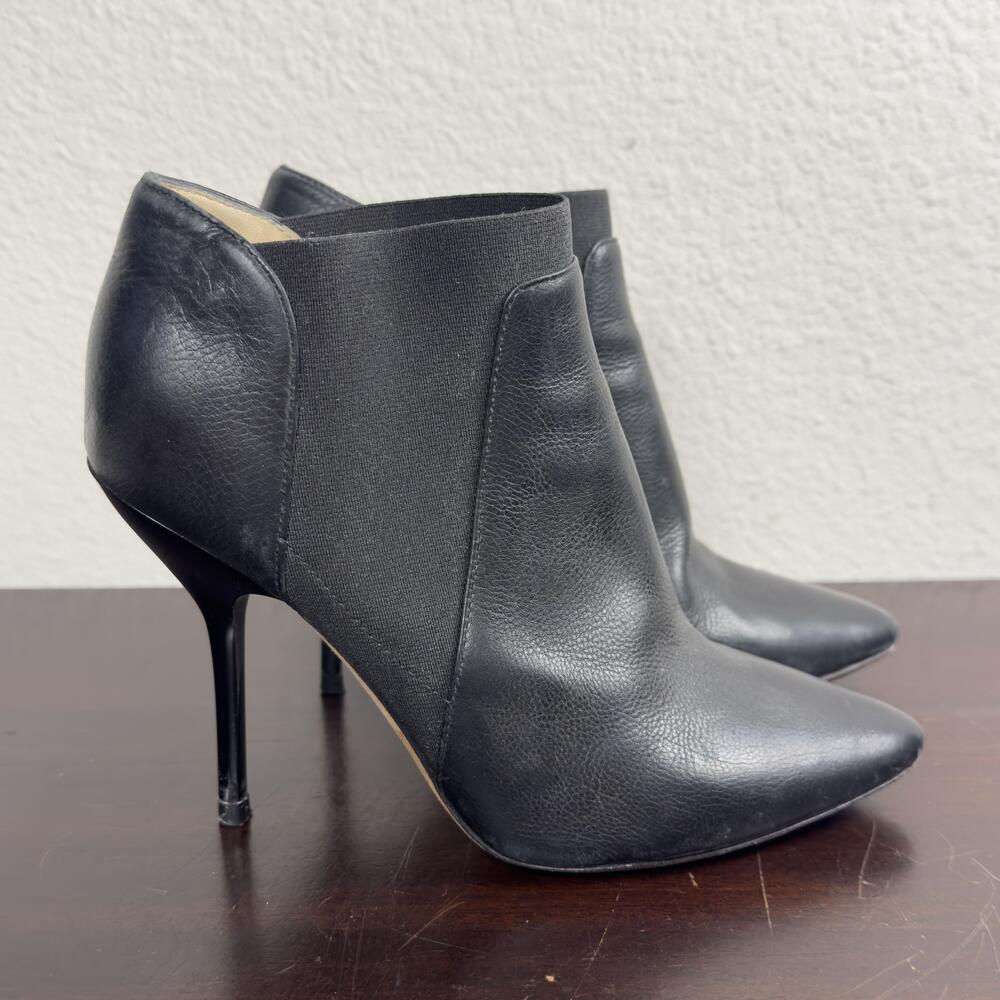 Jimmy Choo Boots Womens Size 5.5 Black Leather Melba Sun Ankle Booties Stiletto
